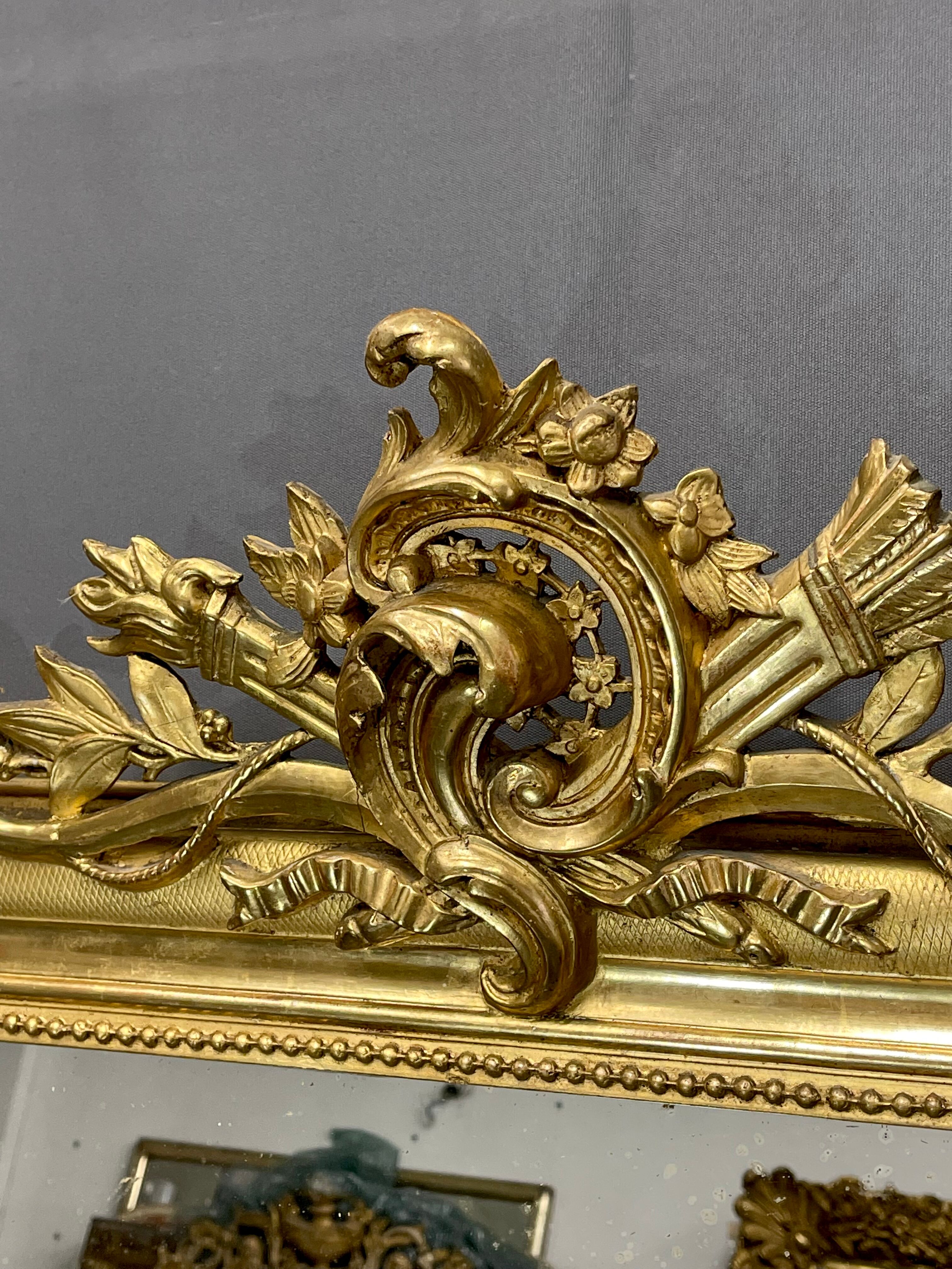 Mirror 156x110 Louis-Philippe 1830-1848 gilding with gold leaf