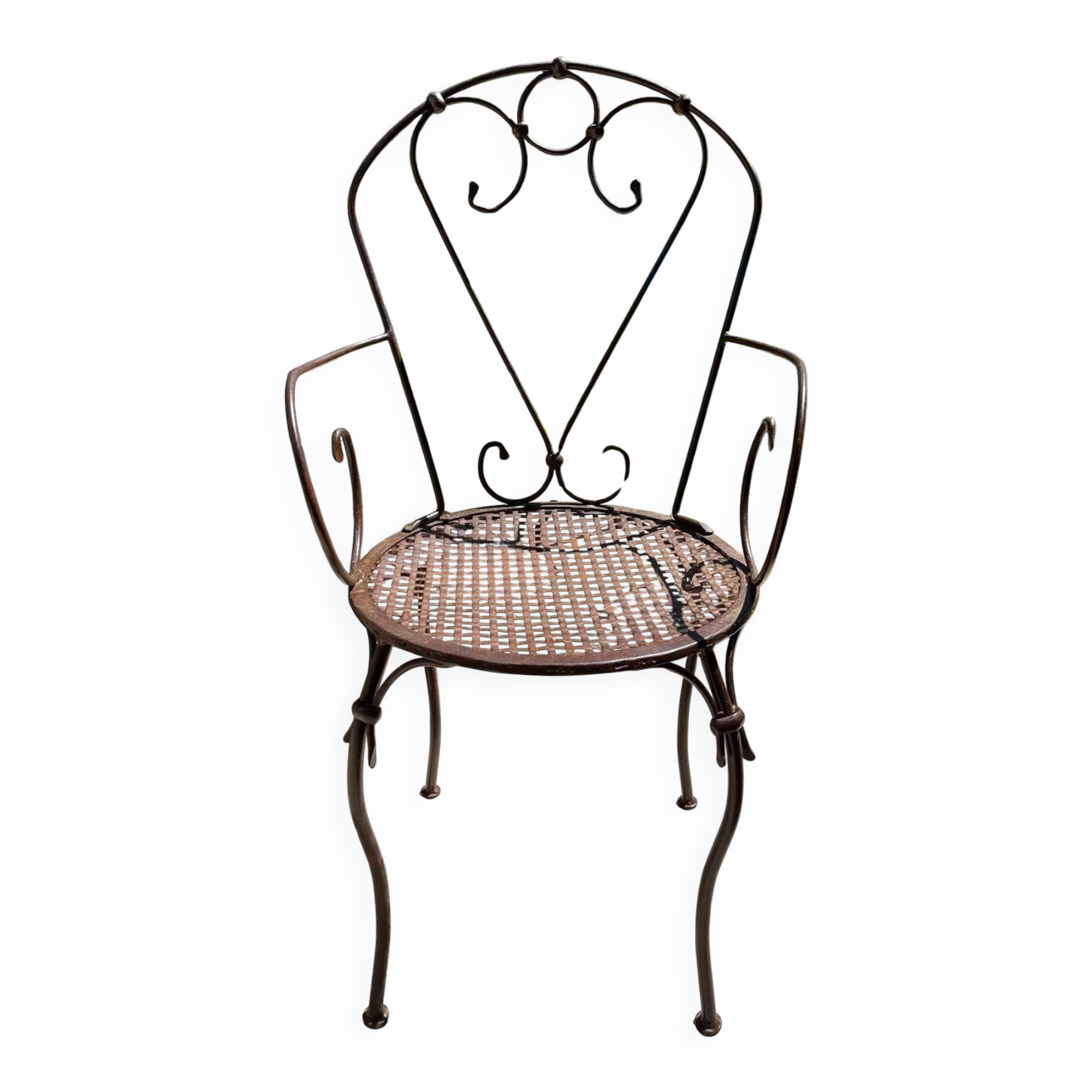 Handcrafted wrought iron garden chair