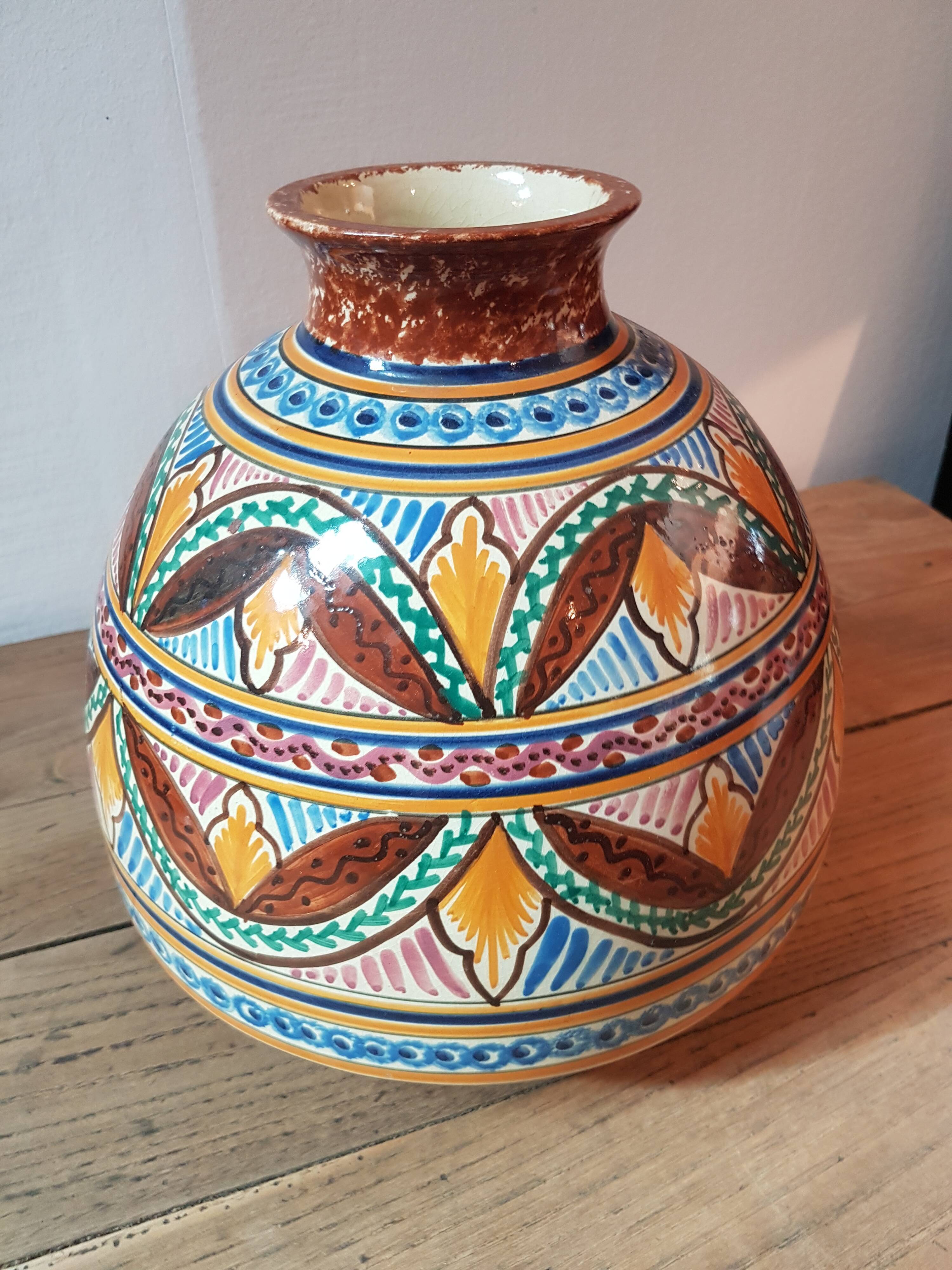 Quimper earthenware vase