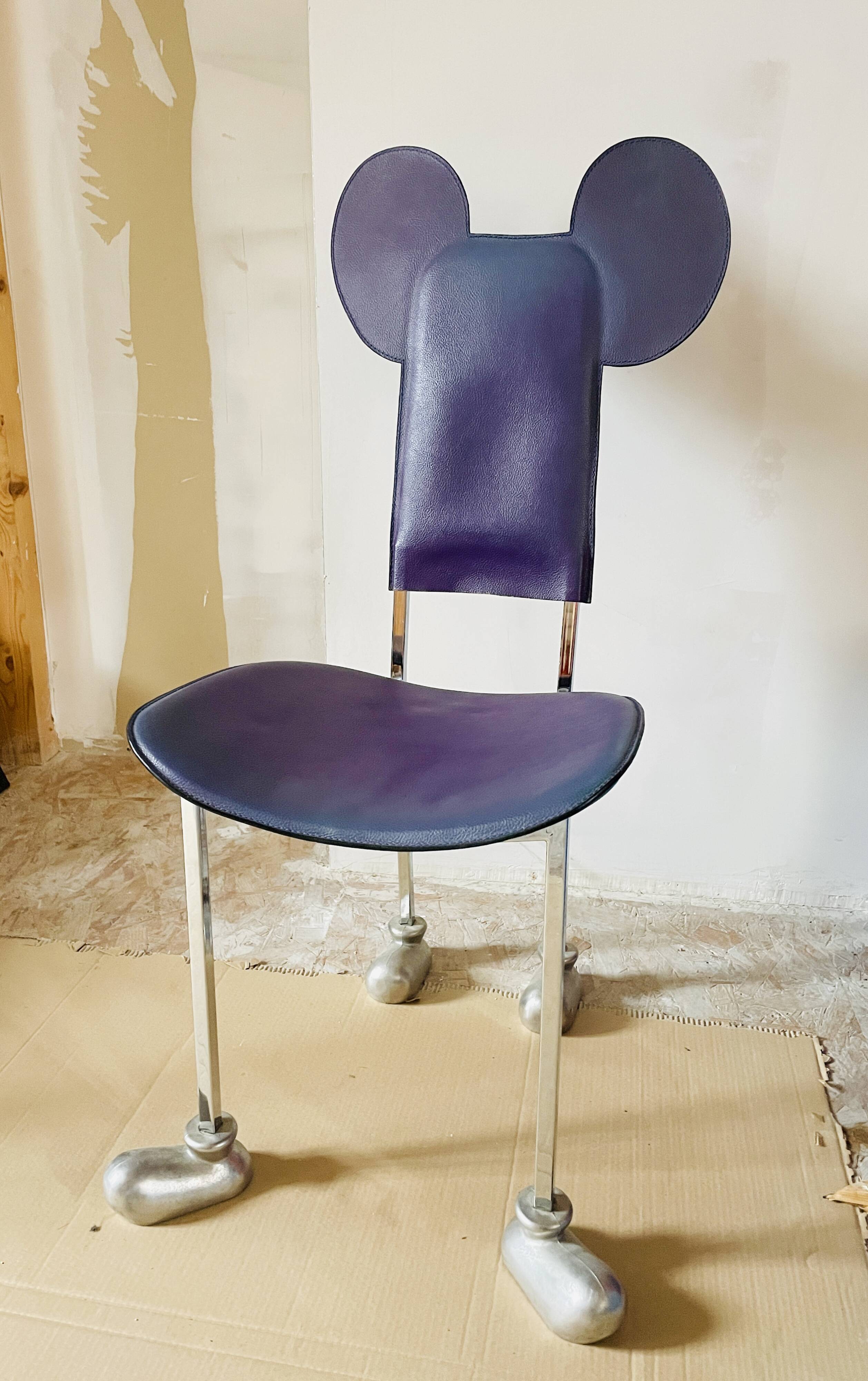 Javier Mariscal chair - "Garriris" model purple leather
