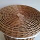 Vintage wicker laundry basket handmade in the 1970s