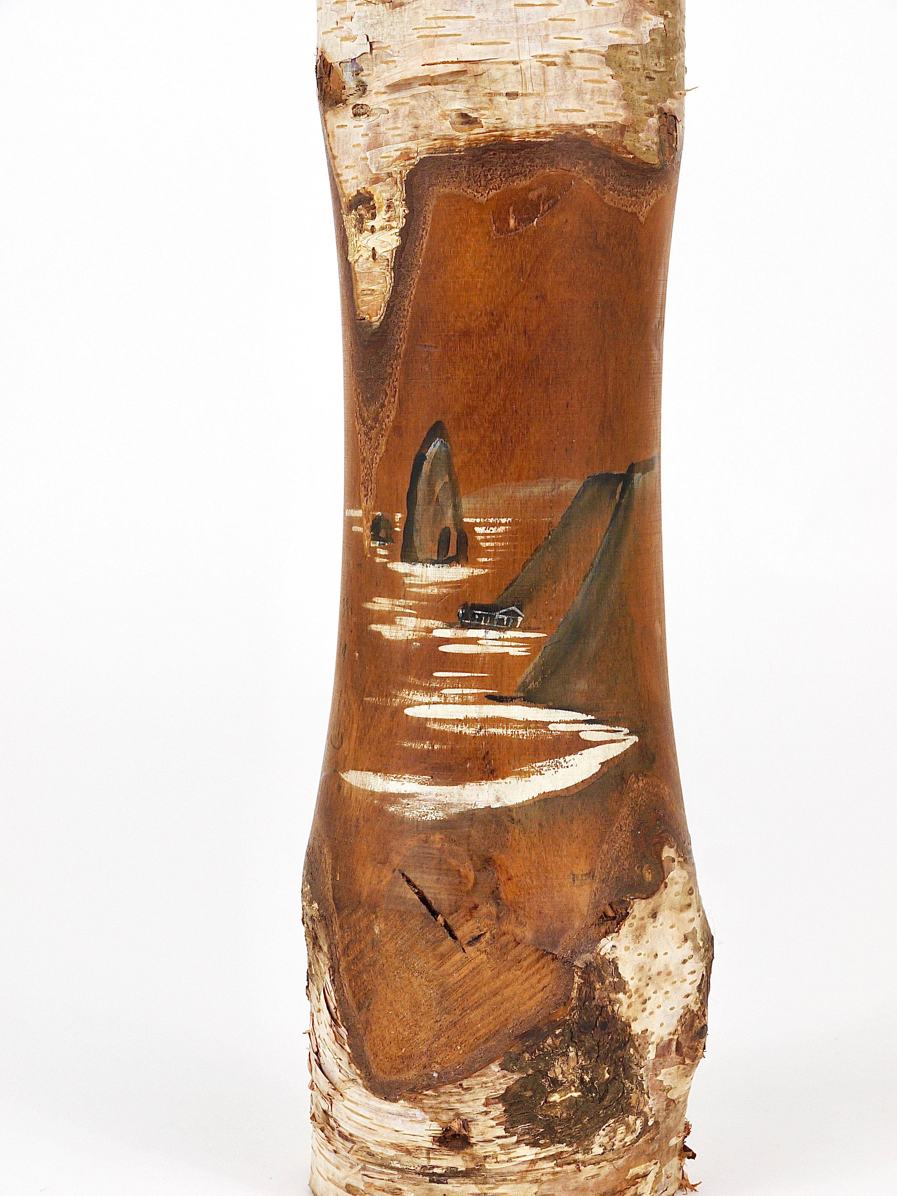 Decorative Kokeshi doll sculpture from northern Japan, hand-painted.