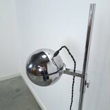 Space age chromen staande bol lamp vloerlamp