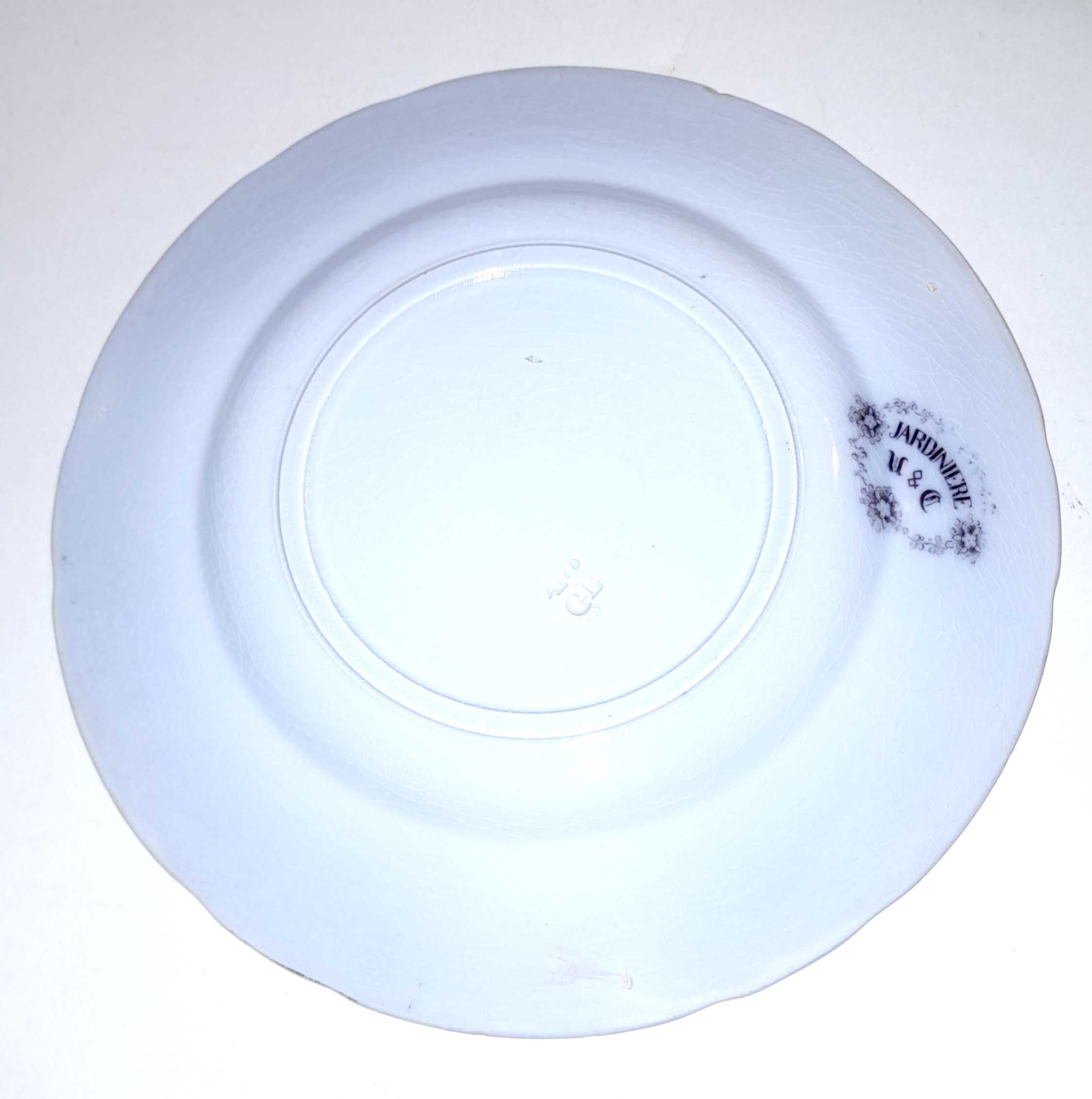 Set of 3 dessert plates Jardinière de Sarreguemines U&C 1900