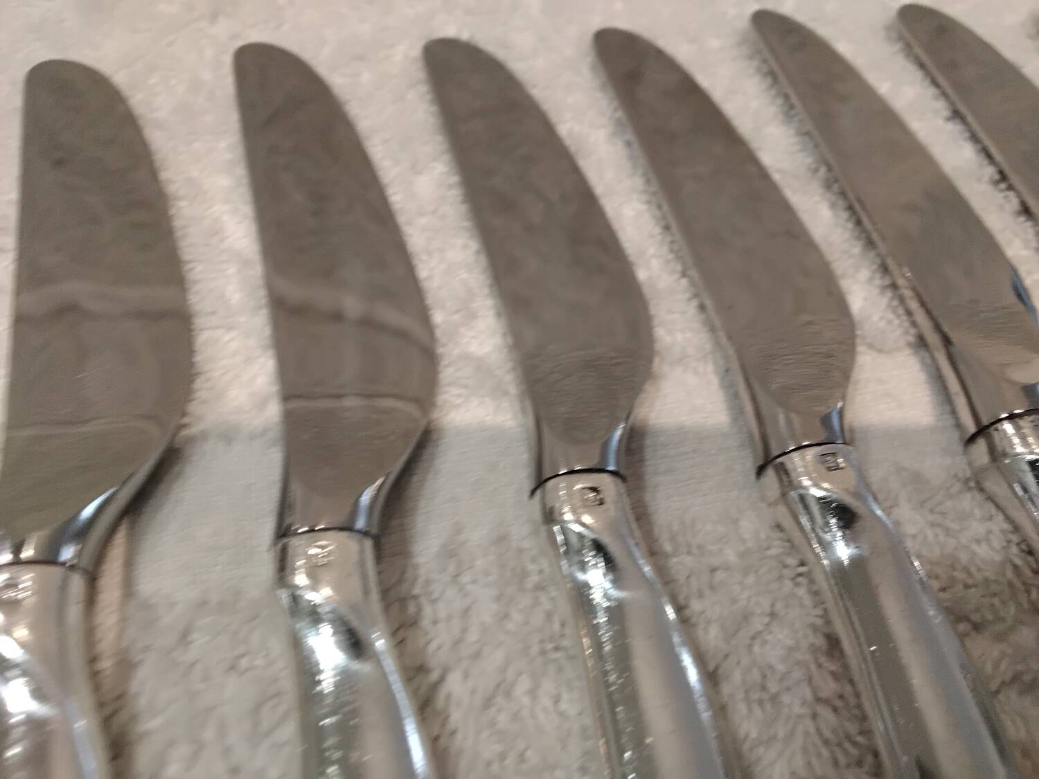 11 silver-plated dessert knives by Christofle, Duo model, 18cm