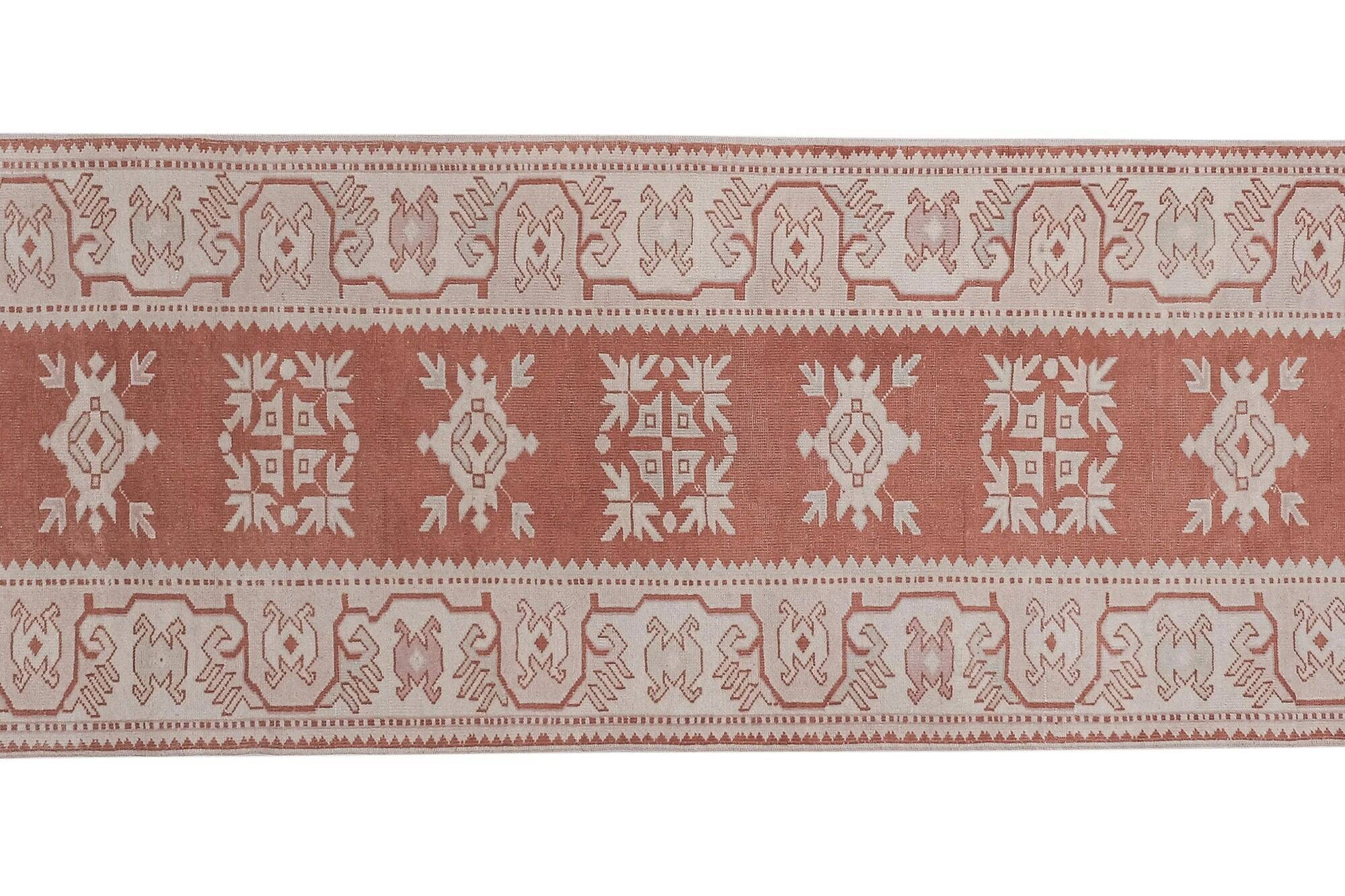 Vintage Turkish hallway rug 90x293 cm