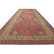 Handwoven vintage kilim rug grey pink wool carpet area rug- 147x342cm