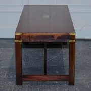 Vintage Reh Kennedy Military Campaign Coffee Table with Brass Fittings from Harrods