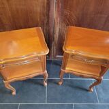 Pair of Louis XV style oak bedside table