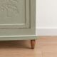Antique art deco buffet in solid oak – pure lizard green & paint and natural wood – 121 cm