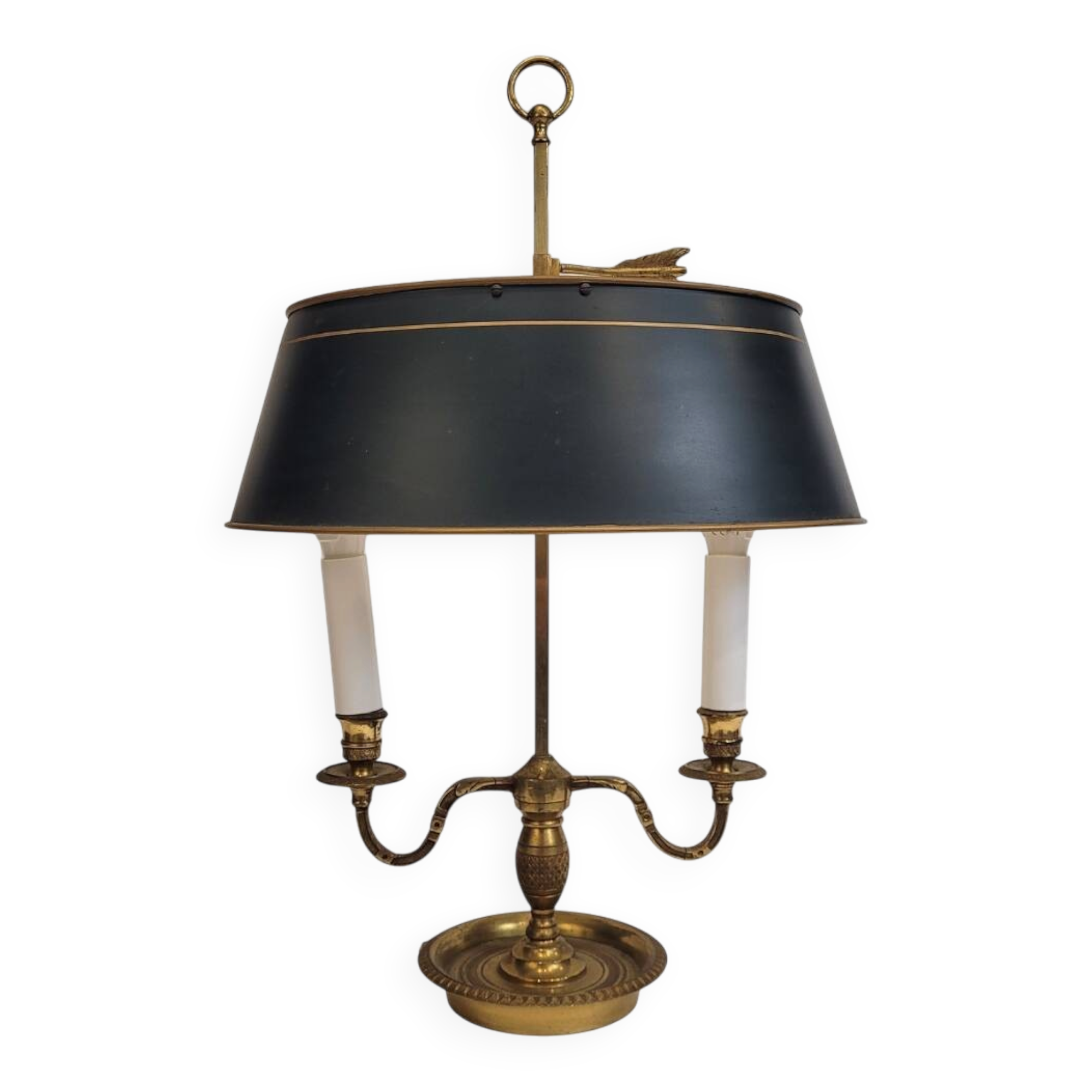 Bouillotte table lamp, Directory, gilded bronze, 19th century – France