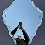 Mirror eventful shape bisauté carved chiseled Venetian mirror of Venice XXth