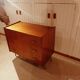 Vintage chest of drawers 3 drawers - varnished teak - Scandinavian style - retro patterns - 60s