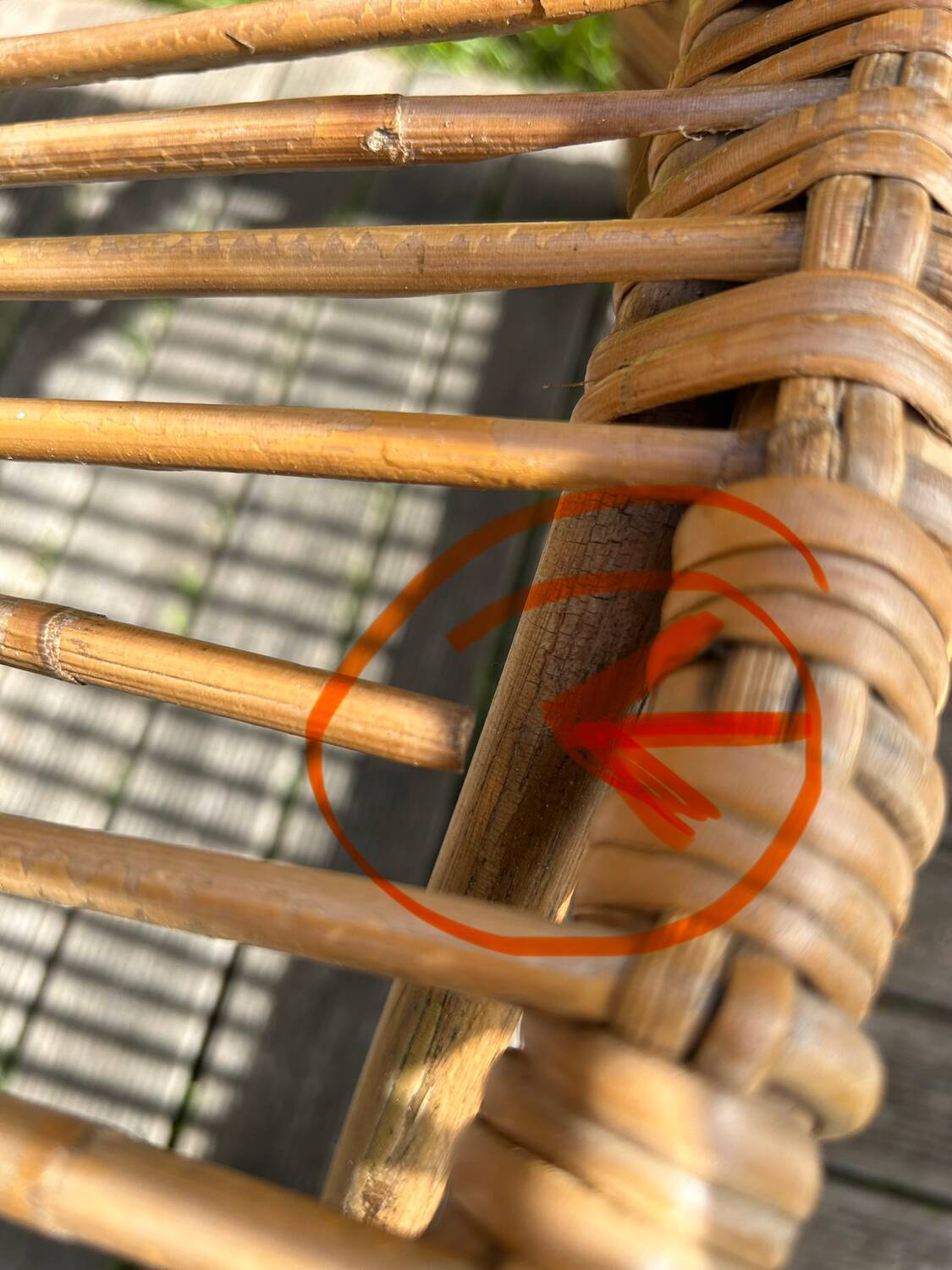 Vintage 1970s rattan armchair pair