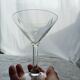 Set of 2 etched glass cocktail glasses