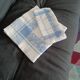 White and sky blue damask tablecloth and 10 towels