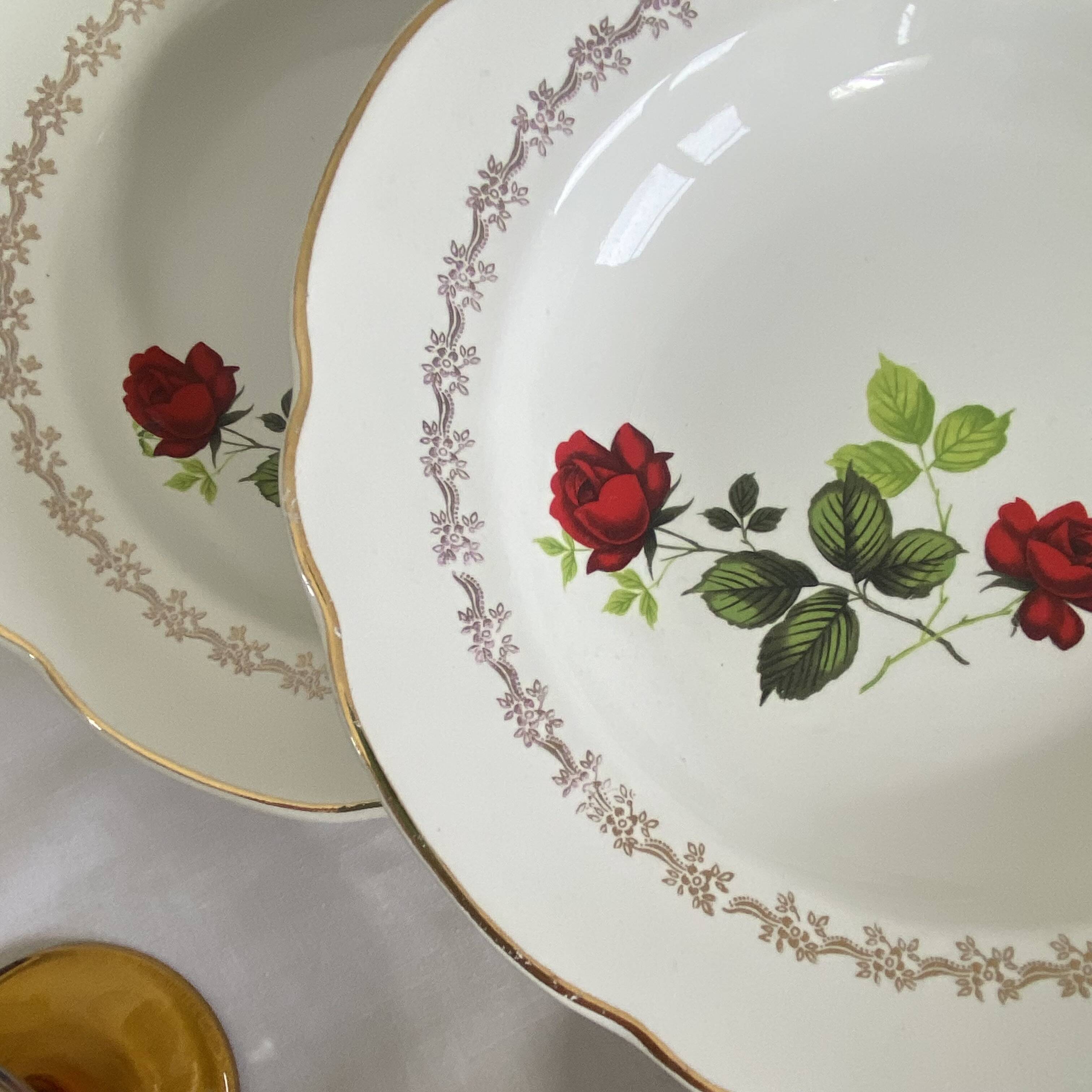 6 assiettes creuses faïence ancienne manufacture française de Sarreguemines