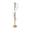 Brass floor lamp with spiral opalines, 1960