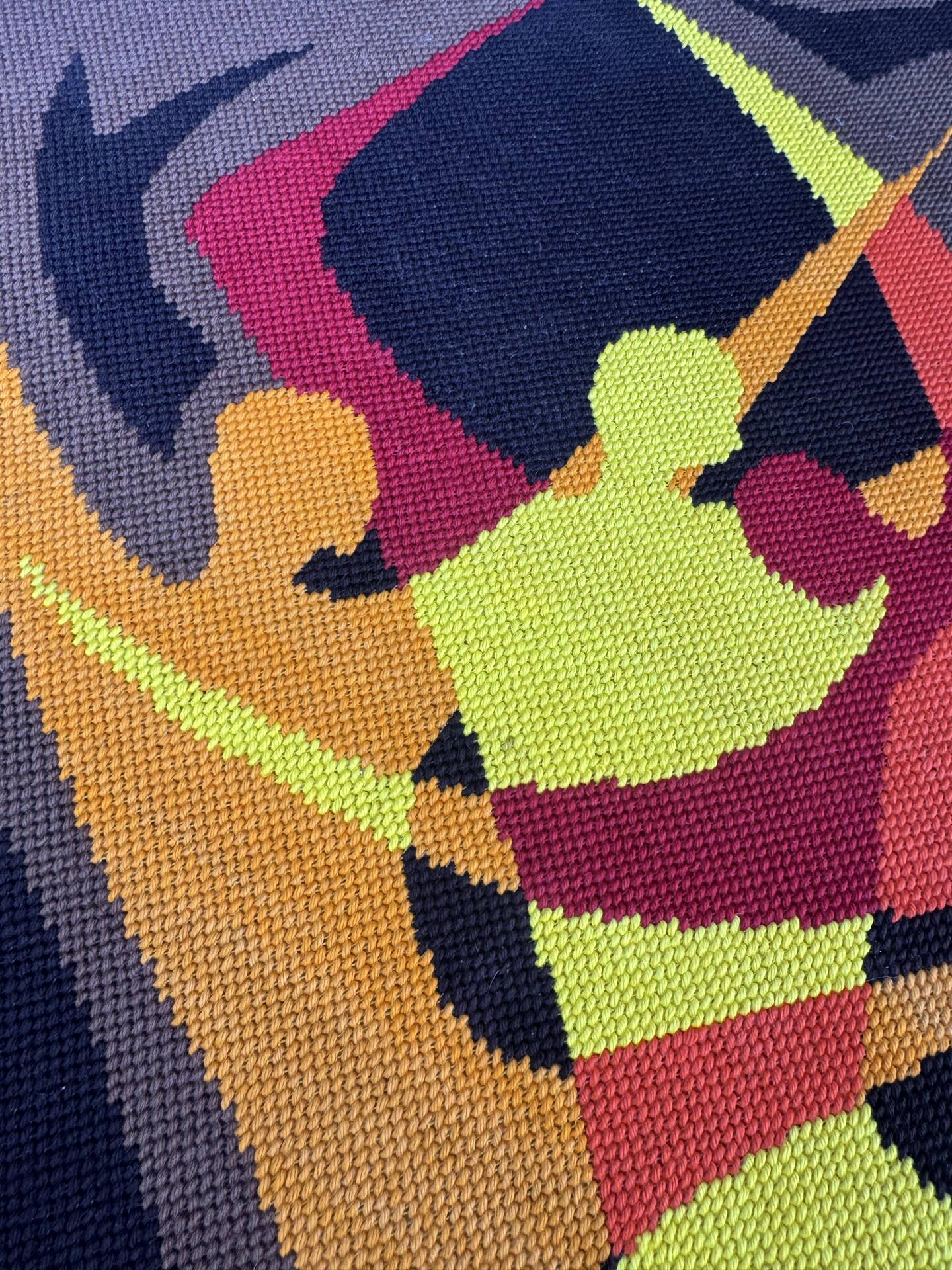 Tapisserie Pop Art danseurs années 70