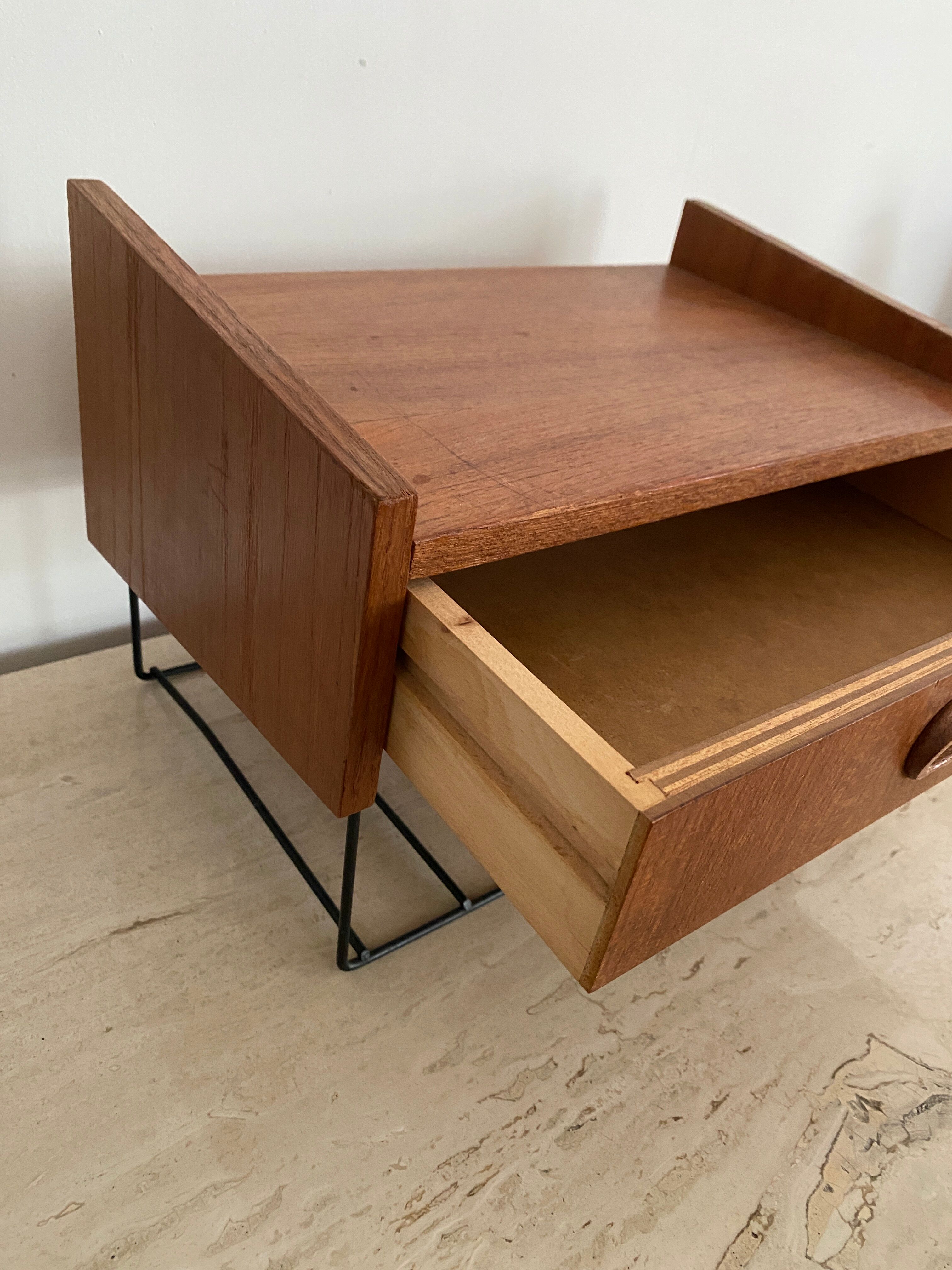 Vintage teak wall shelf