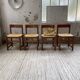 Set of 4 elm straw chairs from the 50s