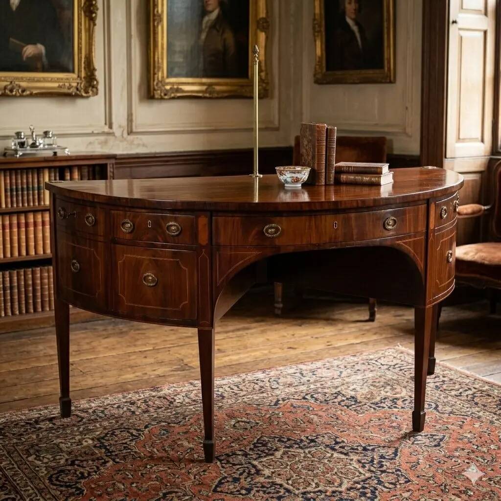 Buffet anglais George III en acajou, érable, ébène et bronze doré, vers 1790