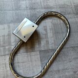 Vintage silver metal towel rack