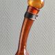 Vintage Amber Glass Wine Carafe - Artisan Decanter in Porron Style