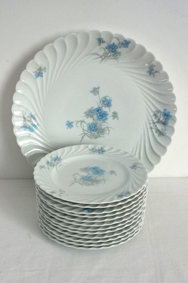 Service à dessert 12 pièces ''Bergère'', Haviland Limoges