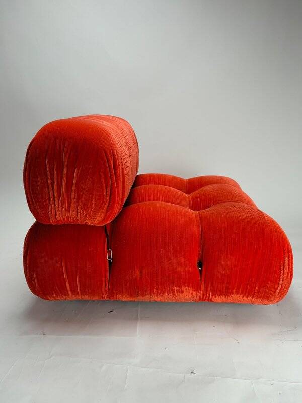 Vintage Modular Sofa in Original Velvet by Mario Bellini for C&B Italia, 1973, Set of 2