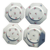 4 flat plates in Limoges porcelain