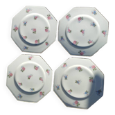 4 flat plates in Limoges porcelain