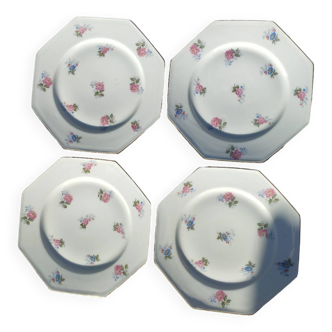4 flat plates in Limoges porcelain