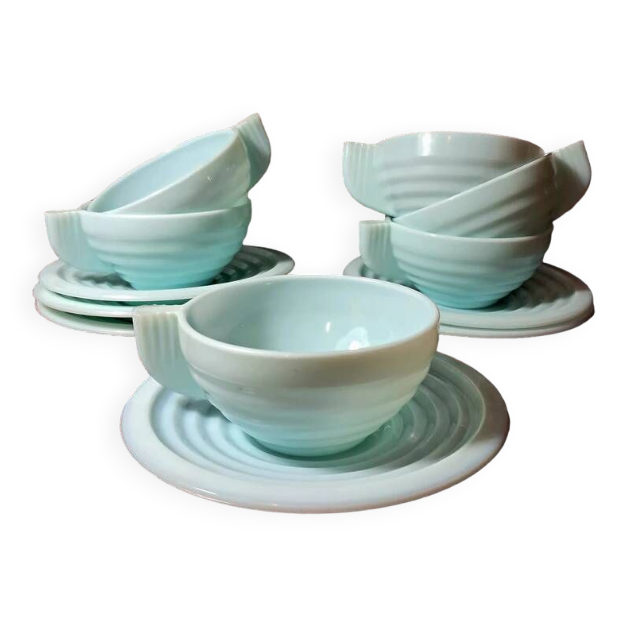 Set of 6 art deco coffee cups