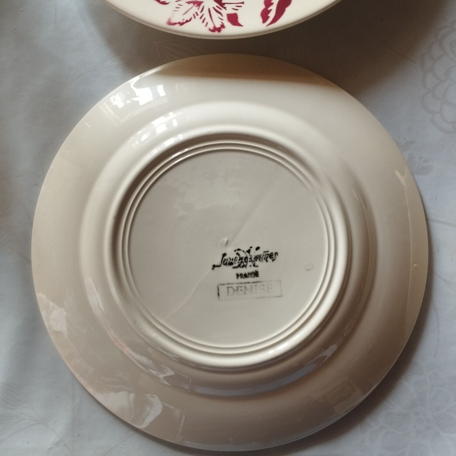 Set of six dessert plates Sarreguemines model Denise