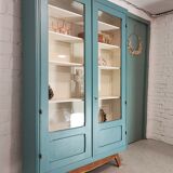 Blue vintage bookcase