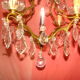 crystal chandelier type with a 4-arm light cage