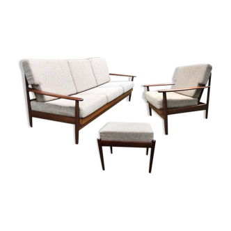 Scandinavian teak lounge set, 1960s