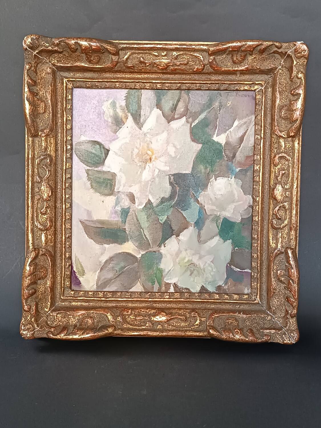 Oil painting, still life with roses