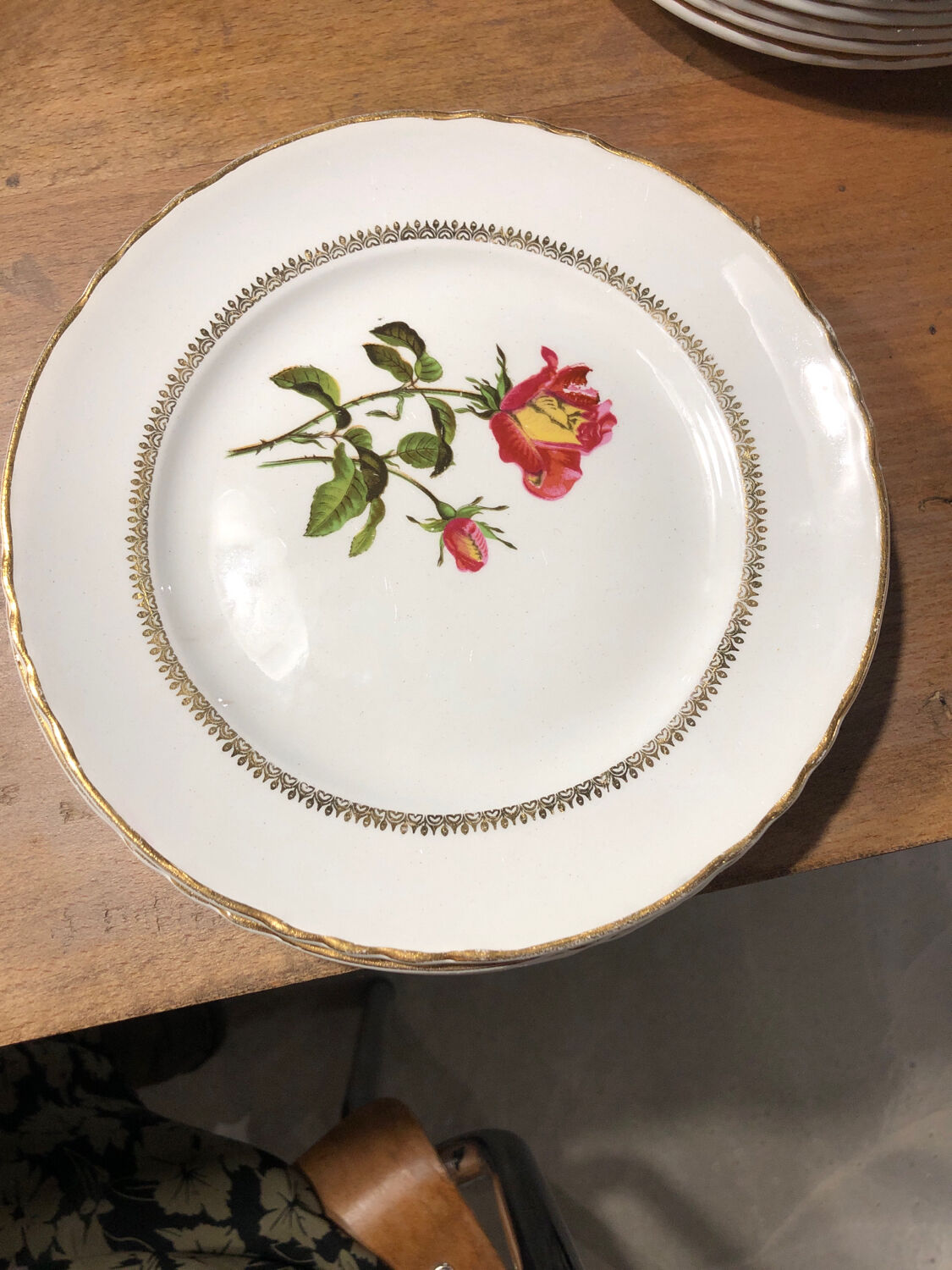 Vintage dessert plates Moulin des loups and Orchies