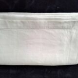 Nappe ancienne en lin damassé blanc 1.60 x 1.80 m