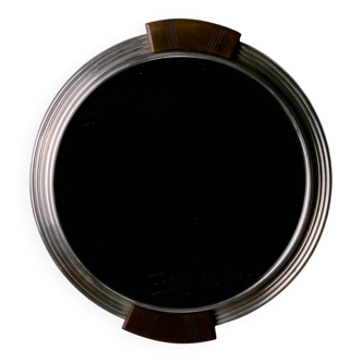 Plateau en métal et bois, 1930s