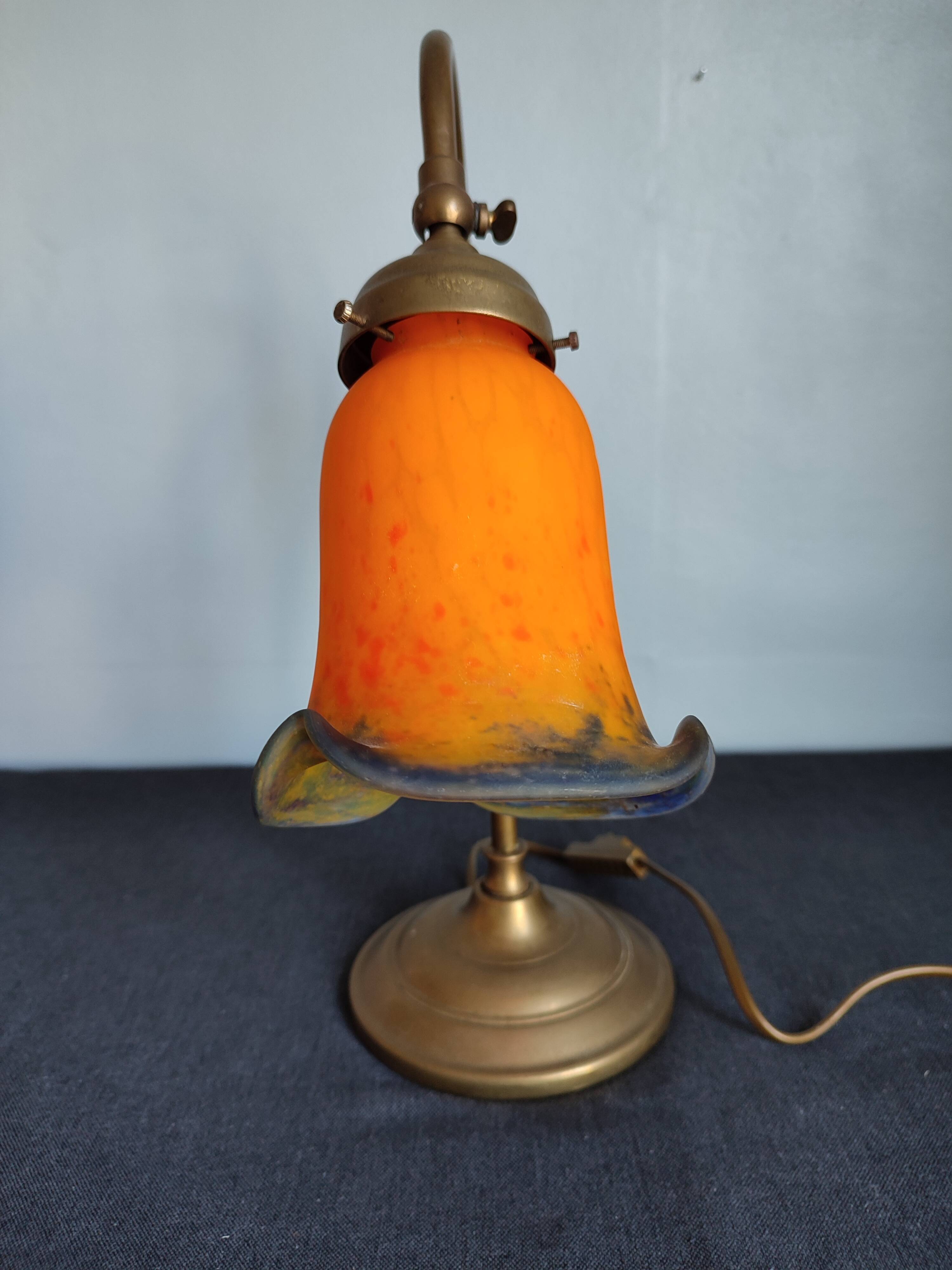Old art nouveau style table lamp gooseneck