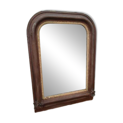 Miroir de cheminée 19ème bois et stuc
