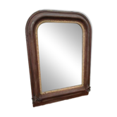 19th-century wooden and stucco fireplace mirror
