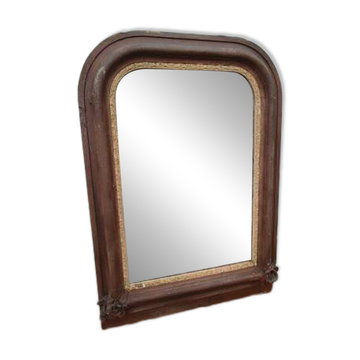 19th-century wooden and stucco fireplace mirror