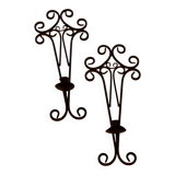 Pair of vintage black metal sconces