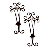 Pair of vintage black metal sconces
