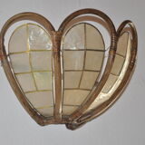 Wall light mother-of-pearl and bamboo flower shape
