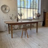 Table de ferme en pin et chêne